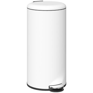 Мусорное ведро с педалью, 30 л, Белый, 36 × 63,5 × 30 см