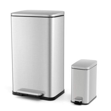 Garbage can set, 2 pcs., 10.5 and 1.6 gallons