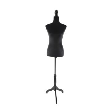 Siuvėjo manekenas Relaxdays, 36/38 dydis, Juoda, 130–167 × 41 × 34 cm