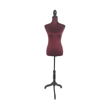 Siuvėjo manekenas Relaxdays, 36/38 dydis, Raudona/juoda, 130–167 × 41 × 34 cm