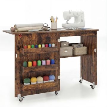 Sewing table, 3 hidden compartments, 118.5 × 79.5 × 40 cm