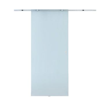 Skaidrios stumdomos durys Homcom 102,5x205x0,8cm., sidabrinės spalvos