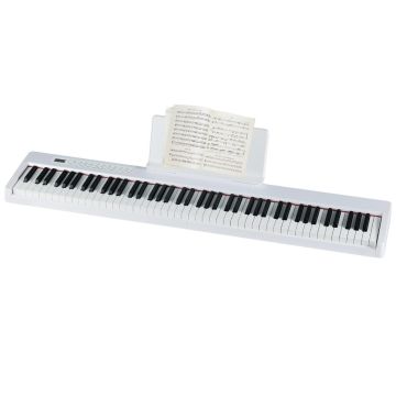 Skaitmeninė pianino klaviatūra, 88 klavišai, Balta, 125 × 23,5 × 24 cm
