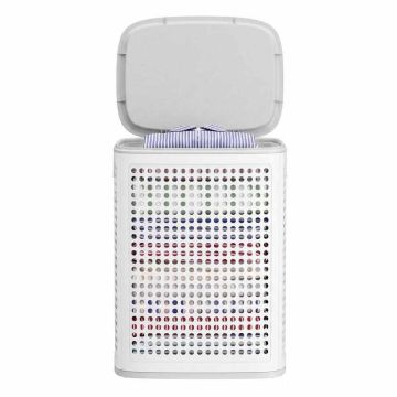 SONGMICS RLH021WG01 laundry basket, 75 l, white/gray, 42.5 × 33 × 57 cm