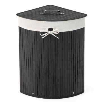 Laundry Basket, 15 Gallon, Black, Ø 14.5 × 24 inches