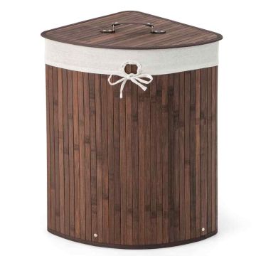 Laundry basket, 15 gallon, Brown, Ø 14.5 × 24 inches