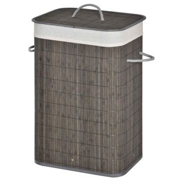 Skalbinių krepšys 43L Homcom 43x32x61cm., tamsiai pilkos/baltos spalvos
