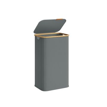 SONGMICS laundry basket, 40 l, with lid, Gray, 42 × 32 × 70.5 cm
