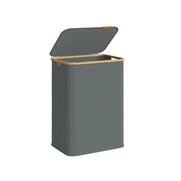 Skalbinių krepšys SONGMICS, 40 l, su dangčiu, Pilkas, 52 × 38,5 × 70,5 cm