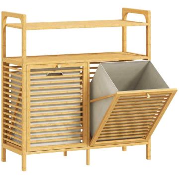 Laundry cabinet Aosom, 2 baskets, 2 shelves, 82 × 88 × 33 cm