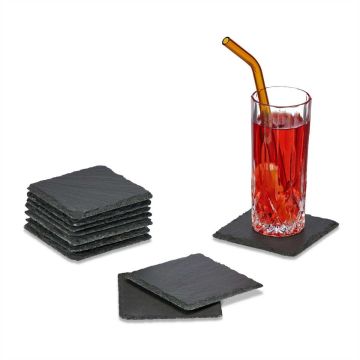 Skalūno padėkliukai Relaxdays, 10 vnt, Pilka, 10 × 1 × 10 cm
