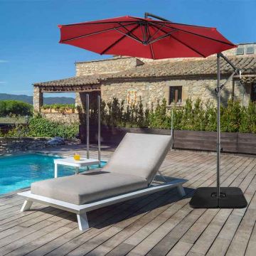 Umbrella base, water or sand filling, Black, 50 × 50 × 7 cm