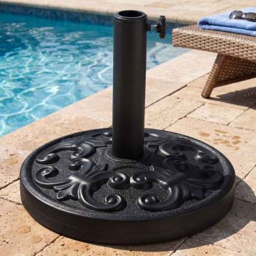 Umbrella base, with concrete filling, 38.1 × 38.1 × 85.09 cm