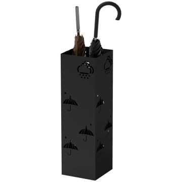 Skėčių stovas Homcom 15,5x15,5x49cm., juodos spalvos
