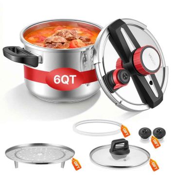 Pressure cooker VEVOR, 6 l, 365 × 240 × 245 / 235 mm