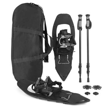 Snow boots with hiking poles, 35–45 EUR, Black, 63 × 21 cm