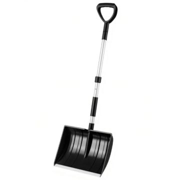 Sniego kastuvas, D formos rankena, juodas/mėlynas, 40,5 × 13,0 × 122,0 cm
