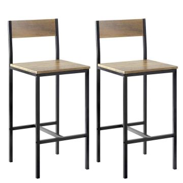 Rinkinys iš 2 baro kėdžių 38x96x44cm., juodos/rudos spalvos