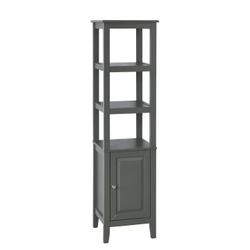 Напольный шкаф для ванной 40x33x151см., серого/серебристого цвета