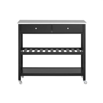 Virtuvės sala 100x45x92cm., juodos/sidabrinės spalvos