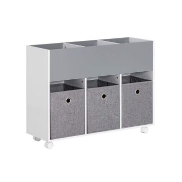 Детский шкаф для хранения игрушек 80x30x63см., белого/серого цвета