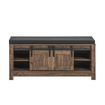 Prieškambario suolas 101x35x46cm., rudos/juodos spalvos