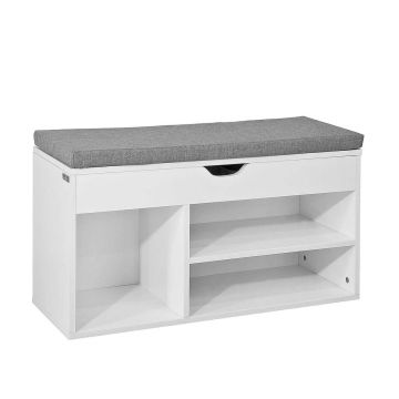 Prieškambario suolas 80x30x46cm., baltos/pilkos spalvos