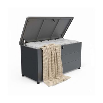 Sodo daiktadėžė Relaxdays 10053138.0, 220 l, Juoda, 115 × 59 × 50 cm