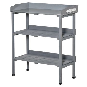 Sodo darbastalis 76x37x89cm., pilkos spalvos