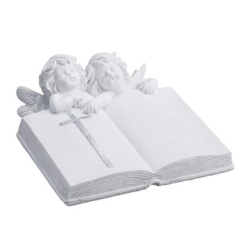Sodo dekoracija angelas Relaxdays 10047242.0, su knygos formos akmeniu, 20 × 10 × 20 cm