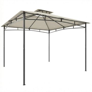 Garden pavilion 3x3 m, cream white, double roof, rainproof