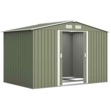 Sodo sandėliukas Outsunny 277x195x192cm., žalios/baltos spalvos