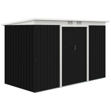 Sodo sandėliukas Outsunny 280x130x172cm., juodos/baltos spalvos