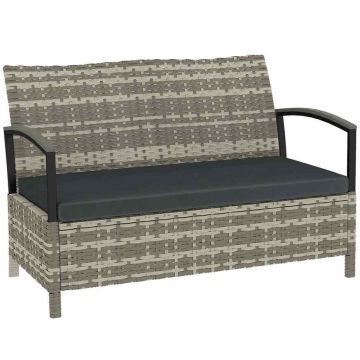 Garden bench with storage box, 125 l, dark grey, 123 x 70 x 82 cm