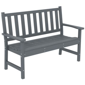 Garden bench, 2-seater, Grey, 130 × 91 × 59 cm