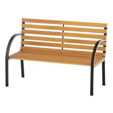 Садовая скамейка Outsunny 122x60x83 см, светло-коричневая/черная.