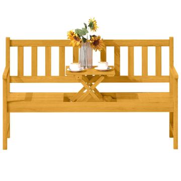 Garden bench, with folding table, Brown, 149 × 56.5 × 89 cm