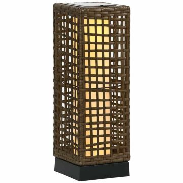 Sodo šviestuvas su saulės baterija Outsunny 15,5x15,5x46cm., rudos spalvos