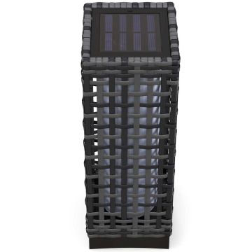 Sodo šviestuvas su saulės baterija Outsunny 15,5x15,5x46cm., tamsiai pilkos/juodos spalvos