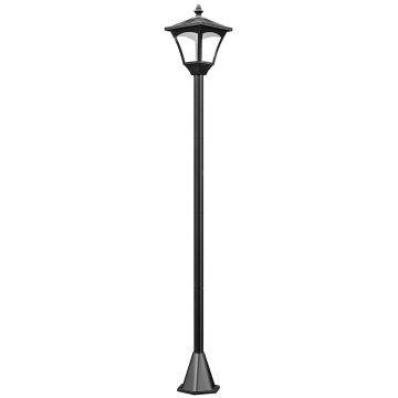 Sodo šviestuvas su saulės baterija Outsunny 15x15x120cm., juodos spalvos