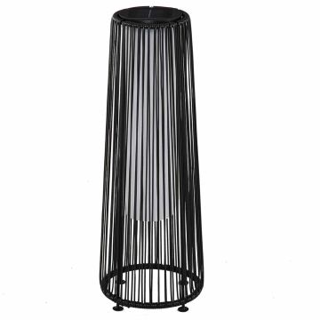 Sodo šviestuvas su saulės baterija Outsunny 21,5x21,5x61cm., juodos spalvos
