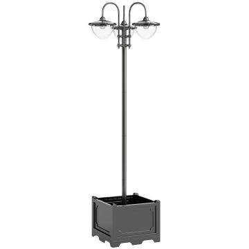 Sodo šviestuvas su saulės baterija Outsunny 60x60x189cm., juodos spalvos