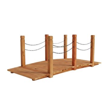 Sodo tiltas Relaxdays 10052751_57, Su grandininiais turėklais, Oranžinė/juoda, 150 × 55 × 67 cm