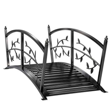 Garden bridge, With railing, Black, 120 × 51 × 47 cm