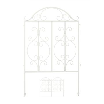 Sodo tvora Relaxdays 10036845.0, 3 panelės, Balta, 190,5 × 98 × 2,5 cm
