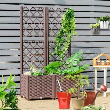 Garden pot with grid, 80 × 40 × 135 cm
