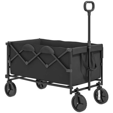 Garden trolley, 160 l, up to 100 kg, Black, 95 × 102 × 55 cm