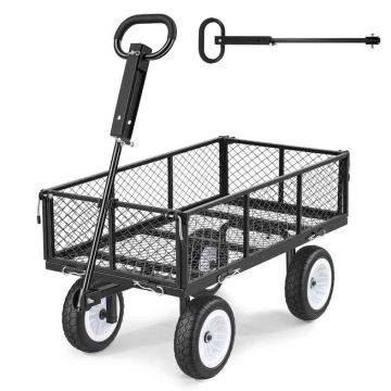 Садовая тележка VEVOR TC-900B, со съёмными боковыми панелями, Чёрная, 96 × 24,5 × 51 см