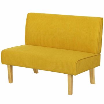 Диван Homcom 110x62x85см, жёлтого/светло-коричневого цвета