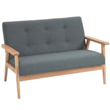 Диван Homcom 115x66,5x73см, серый/светло-коричневый